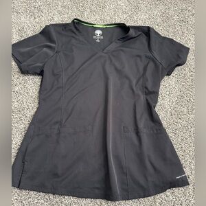 Healing Hands Black V-Neck Scrub Top